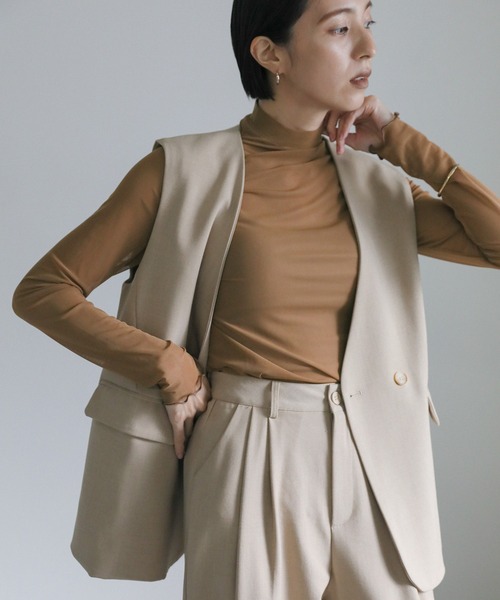 select MOCA（セレクトモカ）の「シースルースキントップス（Tシャツ/カットソー・レディース・グリーン/ベージュ/ネイビー/アイボリー/ブラック/グレイッシュベージュ・FREE）」の4枚目の写真