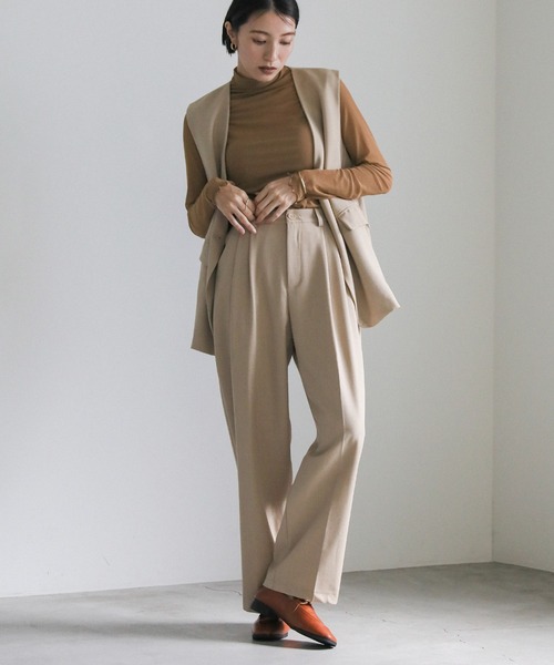 select MOCA（セレクトモカ）の「シースルースキントップス（Tシャツ/カットソー・レディース・グリーン/ベージュ/ネイビー/アイボリー/ブラック/グレイッシュベージュ・FREE）」の11枚目の写真