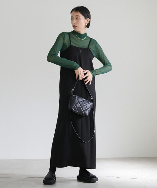 select MOCA（セレクトモカ）の「シースルースキントップス（Tシャツ/カットソー・レディース・グリーン/ベージュ/ネイビー/アイボリー/ブラック/グレイッシュベージュ・FREE）」の8枚目の写真