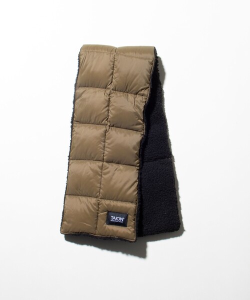 TAION（タイオン）の「【TAION/タイオン】GLOSTER別注 ボアリバーシブルマフラー ダウンマフラー（マフラー・メンズ・グレー/ブラック/オリーブ/ホワイト/ベージュ/オレンジ・FREE）」の16枚目の写真