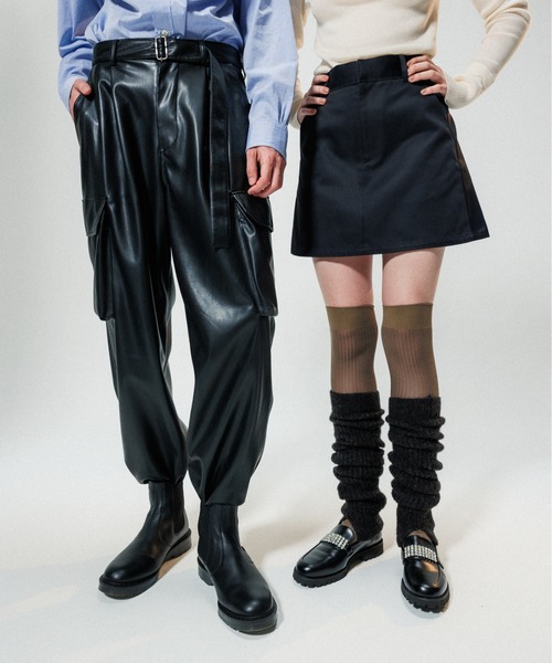 ADAM ET ROPE'(アダムエロペ)の「リブニーハイソックス(ソックス/靴下・レディース・キナリ/オリーブ/ブラック・FREE)」の14枚目の写真