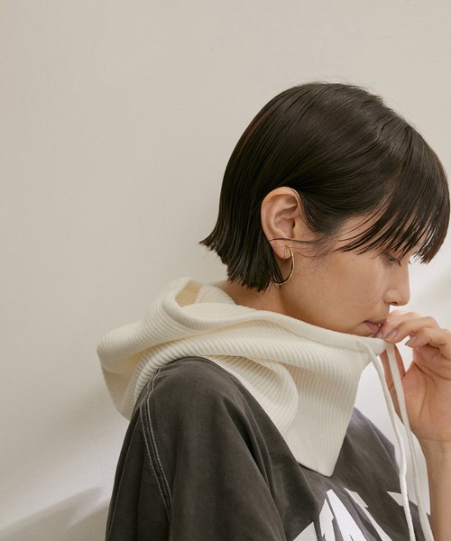 SALON adam et rope'（サロン アダム エ ロペ）の「バラクラバ -CreamyCotton /クリーミーコットン-（ストール/ショール・レディース・ホワイト/パープル/ブラック系その他/グレー・FREE）」の6枚目の写真