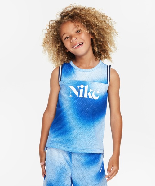 NIKE（ナイキ）の「ナイキ カルチャー オブ バスケットボール プリント ピニー リトルキッズトップ / Nike Culture of Basketball Printed Pinnie Little Kids Top＜105-120cm 展開＞（タンクトップ・キッズ・ブラック/ロイヤルブルー・105/110/115/120）」の9枚目の写真