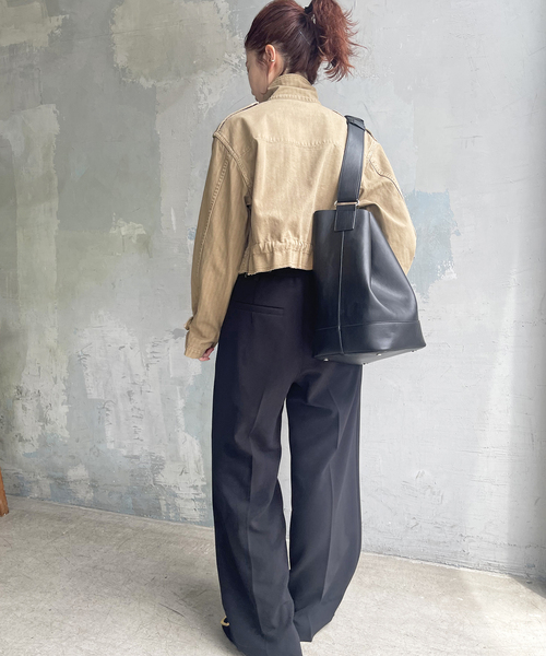 Spick & Span（スピックアンドスパン）の「ヘリンボーンM-47ショートブルゾン（ブルゾン・レディース・カーキ/ベージュ・FREE）」の3枚目の写真