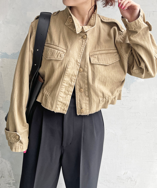 Spick & Span（スピックアンドスパン）の「ヘリンボーンM-47ショートブルゾン（ブルゾン・レディース・カーキ/ベージュ・FREE）」の7枚目の写真