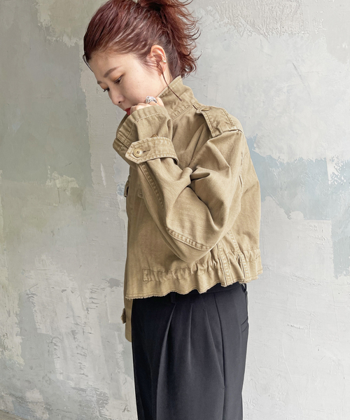 Spick & Span（スピックアンドスパン）の「ヘリンボーンM-47ショートブルゾン（ブルゾン・レディース・カーキ/ベージュ・FREE）」の8枚目の写真