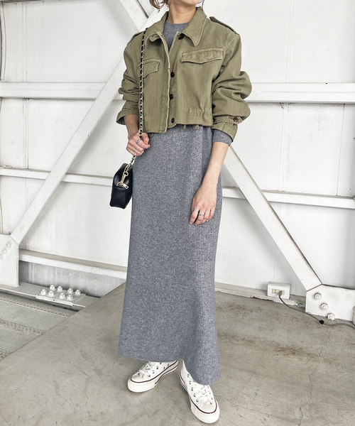 Spick & Span（スピックアンドスパン）の「ヘリンボーンM-47ショートブルゾン（ブルゾン・レディース・カーキ/ベージュ・FREE）」の14枚目の写真