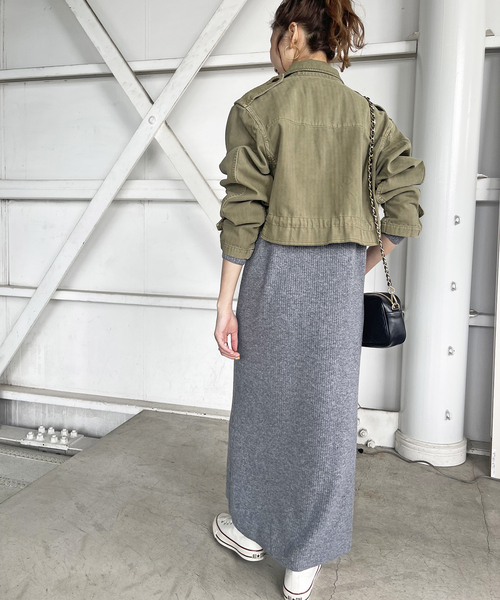 Spick & Span（スピックアンドスパン）の「ヘリンボーンM-47ショートブルゾン（ブルゾン・レディース・カーキ/ベージュ・FREE）」の17枚目の写真