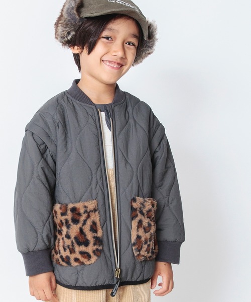 BREEZE（ブリーズ）の「【袖が取り外せる】2wayキルトジャケット（その他アウター・キッズ・レインボー/カーキ/ブラック・140/120/80/110/130/90/100）」の4枚目の写真