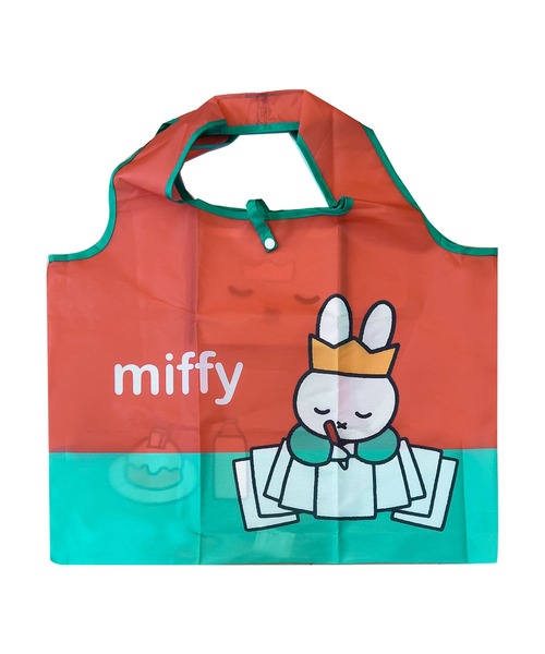 Miffy( ミッフィー)の「【 miffy 】 ブルーナ くるくるショッピングバッグA(エコバッグ/サブバッグ・レディース・グリーン/ブラック×ピンク/オレンジ・FREE)」の2枚目の写真