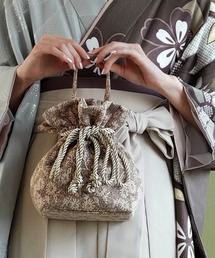 utatane（ウタタネ）の「巾着バッグ　レース　日本製（和装小物）」