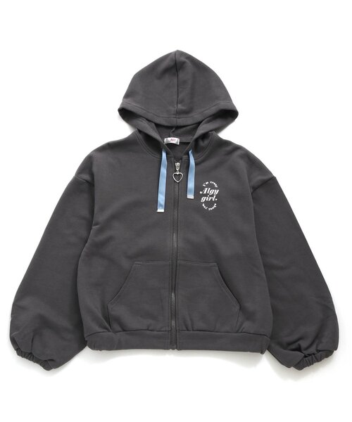 algy(アルジー)の「サテンアップリケパーカー(パーカー・キッズ・アイボリー/ピンク/チャコール・X-SMALL/MEDIUM/XX-SMALL/SMALL)」の3枚目の写真