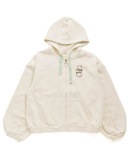 algy(アルジー)の「サテンアップリケパーカー(パーカー・キッズ・アイボリー/ピンク/チャコール・X-SMALL/MEDIUM/XX-SMALL/SMALL)」の2枚目の写真