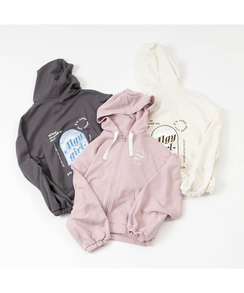 algy(アルジー)の「サテンアップリケパーカー(パーカー・キッズ・アイボリー/ピンク/チャコール・X-SMALL/MEDIUM/XX-SMALL/SMALL)」の4枚目の写真