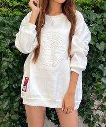 裏起毛エンボス加工プルオーバー