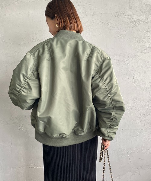 JEANS FACTORY Clothes（ジーンズファクトリークローズ）の「【FINEBOYS 2月号掲載】[Jeans Factory Clothes/ジーンズファクトリークローズ] ビックシルエット MA-1（MA-1・レディース・ブラック/オリーブ/ホワイト・S/M/L/XL）」の12枚目の写真