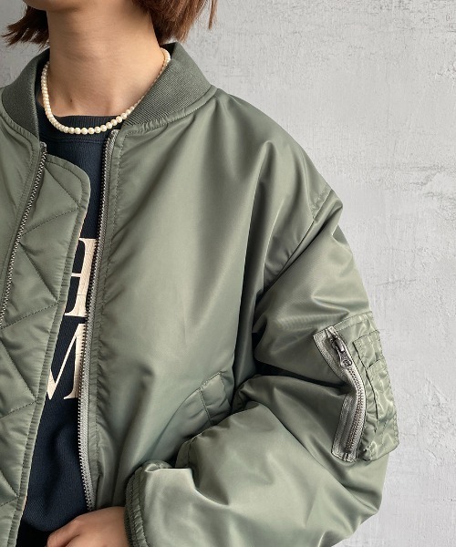 JEANS FACTORY Clothes（ジーンズファクトリークローズ）の「【FINEBOYS 2月号掲載】[Jeans Factory Clothes/ジーンズファクトリークローズ] ビックシルエット MA-1（MA-1・レディース・ブラック/オリーブ/ホワイト・S/M/L/XL）」の17枚目の写真