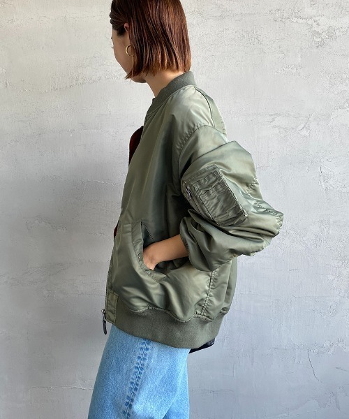 JEANS FACTORY Clothes（ジーンズファクトリークローズ）の「【FINEBOYS 2月号掲載】[Jeans Factory Clothes/ジーンズファクトリークローズ] ビックシルエット MA-1（MA-1・レディース・ブラック/オリーブ/ホワイト・S/M/L/XL）」の20枚目の写真