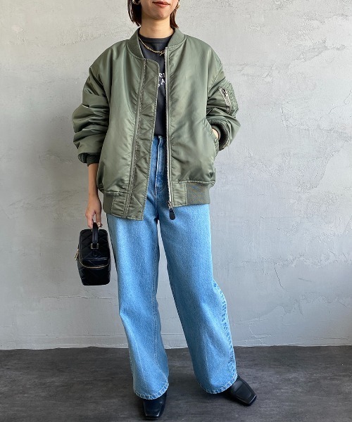 JEANS FACTORY Clothes（ジーンズファクトリークローズ）の「【FINEBOYS 2月号掲載】[Jeans Factory Clothes/ジーンズファクトリークローズ] ビックシルエット MA-1（MA-1・レディース・ブラック/オリーブ/ホワイト・S/M/L/XL）」の22枚目の写真