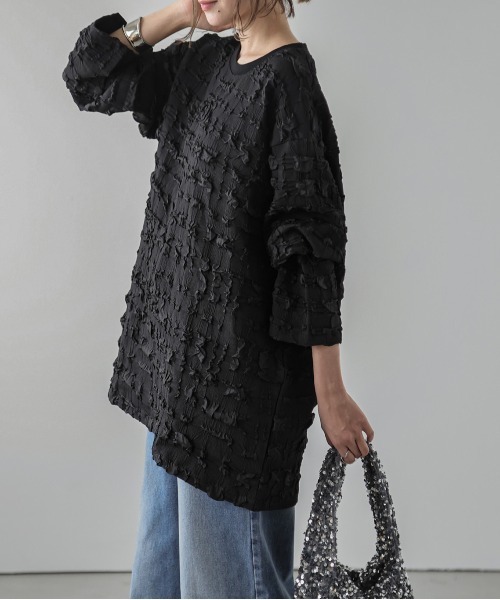 SUGAR BISKET(シュガービスケット)の「ジャガードプルオーバー(その他トップス・レディース・ブラック/ダークブラウン/オフホワイト・フリー)」の8枚目の写真