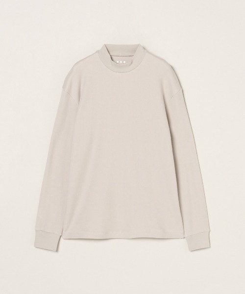 three dots(スリードッツ)の「スフレコットン モックネック(Tシャツ/カットソー・メンズ・ブラック/グレイッシュベージュ/ホワイト・SMALL/MEDIUM/LARGE)」の3枚目の写真