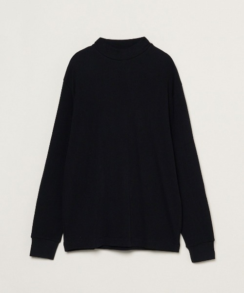 three dots(スリードッツ)の「スフレコットン モックネック(Tシャツ/カットソー・メンズ・ブラック/グレイッシュベージュ/ホワイト・SMALL/MEDIUM/LARGE)」の2枚目の写真