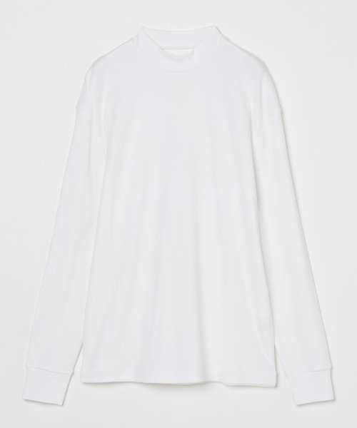 three dots(スリードッツ)の「スフレコットン モックネック(Tシャツ/カットソー・メンズ・ブラック/グレイッシュベージュ/ホワイト・SMALL/MEDIUM/LARGE)」の7枚目の写真