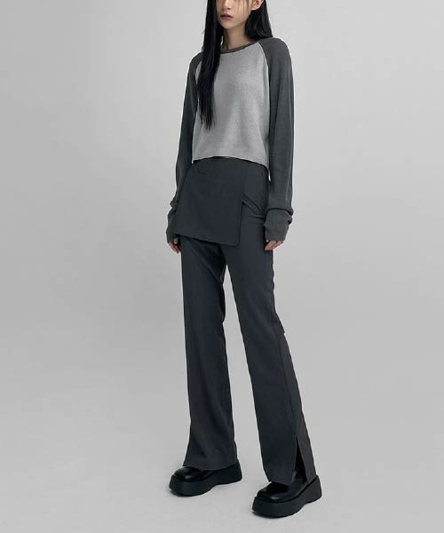 BLACKUP（ブラックアップ）の「[MADE] ディープカラーラグランクロップニット（ニット/セーター・レディース・アイボリー/ベージュ/グレー・FREE）」の10枚目の写真