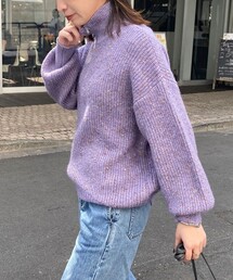 fredy emue | 片畦MIXハーフZIPプルオーバーニット(ニット/セーター)