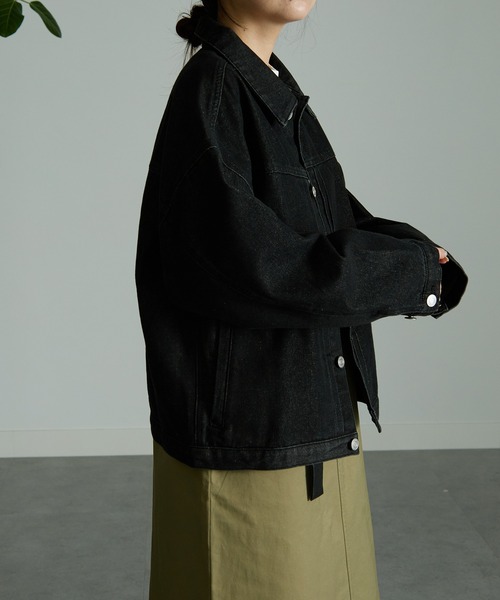 RANAN(ラナン)の「ボリュームスリーブデニムジャケット(デニムジャケット・レディース・ブラック/インディゴブルー・LL/M/L)」の21枚目の写真