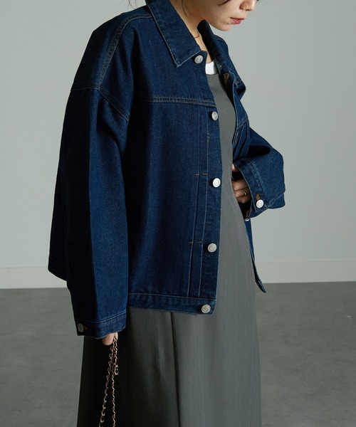 RANAN(ラナン)の「ボリュームスリーブデニムジャケット(デニムジャケット・レディース・ブラック/インディゴブルー・LL/M/L)」の13枚目の写真