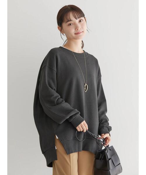 AMERICAN HOLIC（アメリカンホリック）の「バックコクーン裏毛チュニック（チュニック・レディース・チャコールグレー/イエロー/ネイビー/アイボリー・L/M）」の6枚目の写真