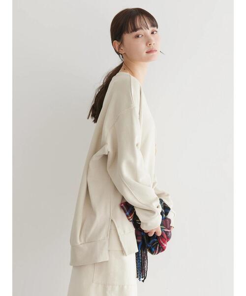 AMERICAN HOLIC（アメリカンホリック）の「バックコクーン裏毛チュニック（チュニック・レディース・チャコールグレー/イエロー/ネイビー/アイボリー・L/M）」の12枚目の写真