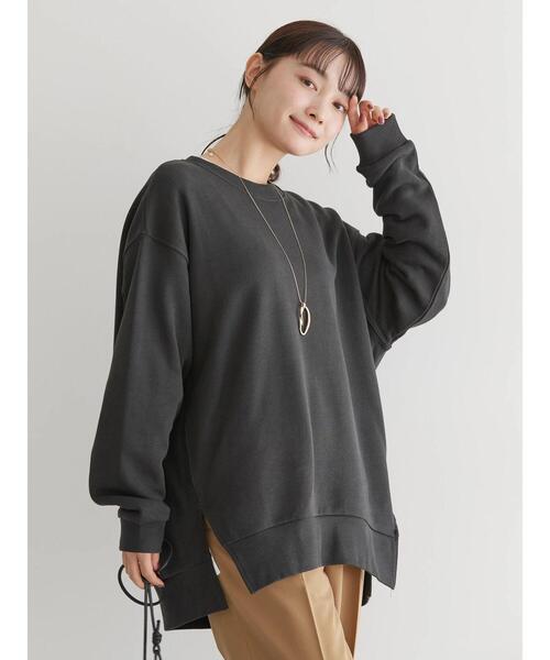 AMERICAN HOLIC（アメリカンホリック）の「バックコクーン裏毛チュニック（チュニック・レディース・チャコールグレー/イエロー/ネイビー/アイボリー・L/M）」の17枚目の写真