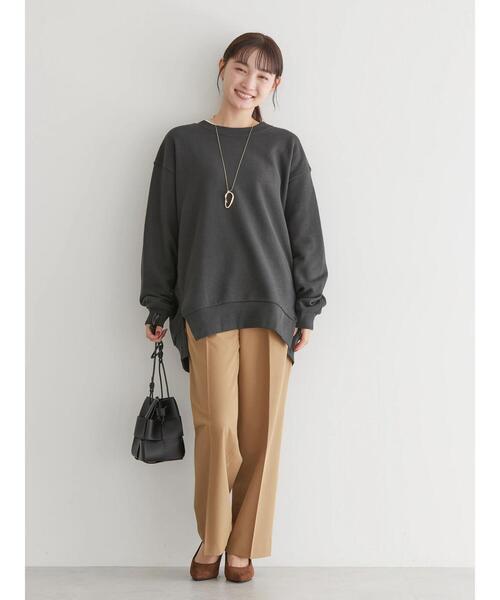 AMERICAN HOLIC（アメリカンホリック）の「バックコクーン裏毛チュニック（チュニック・レディース・チャコールグレー/イエロー/ネイビー/アイボリー・L/M）」の19枚目の写真