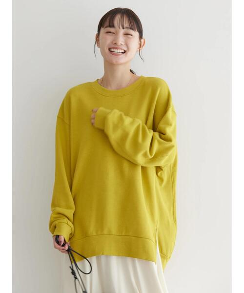 AMERICAN HOLIC（アメリカンホリック）の「バックコクーン裏毛チュニック（チュニック・レディース・チャコールグレー/イエロー/ネイビー/アイボリー・L/M）」の20枚目の写真