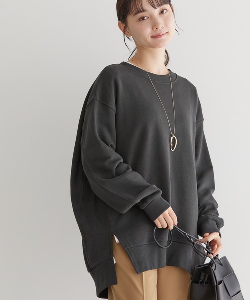 AMERICAN HOLIC（アメリカンホリック）の「バックコクーン裏毛チュニック（チュニック・レディース・チャコールグレー/イエロー/ネイビー/アイボリー・L/M）」の3枚目の写真