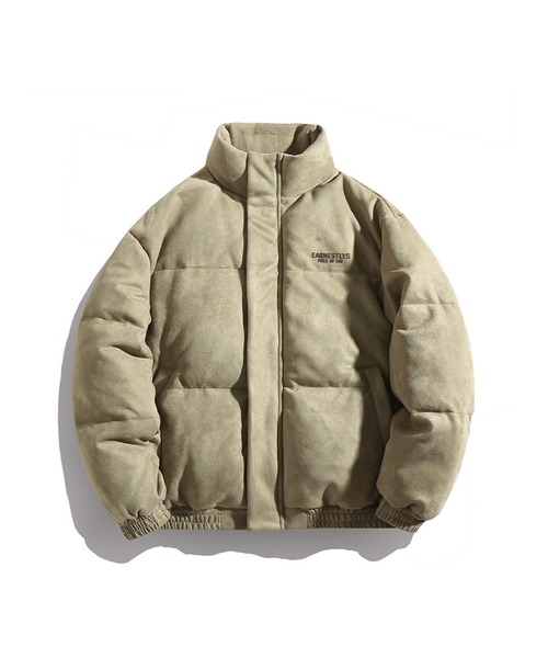 aimoha（アイモハ）の「aimoha outdoor ユニセックス　スエード調中綿ダウンジャケット（ダウンジャケット/コート・レディース・ブラック/グリーン/オフホワイト・LARGE/MEDIUM/X-LARGE）」の3枚目の写真