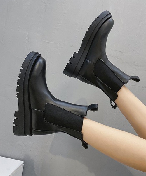 Miniministore(ミニミニストア)の「ショートブーツ レディース 靴 韓国(ブーツ・レディース・ブラック・23.5cm/23.0cm/25.0cm/24.0cm/22.5cm/24.5cm)」の1枚目の写真
