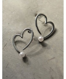 Re:EDIT | フェイクパール付きハートラインピアス(ピアス（両耳用）)