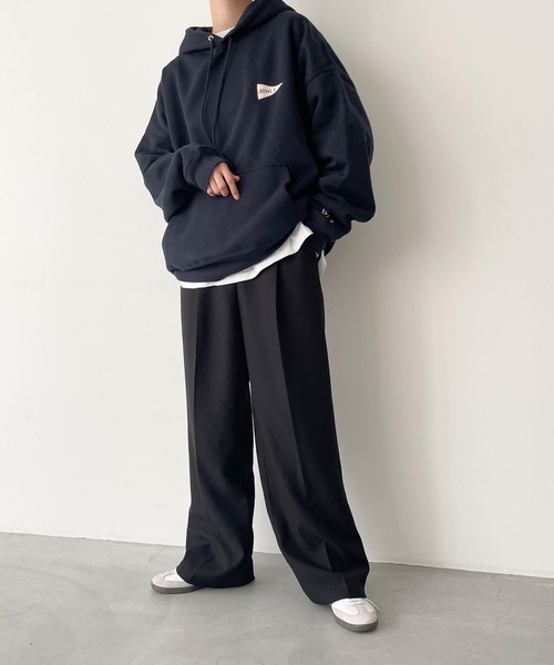 CANAL JEAN(キャナルジーン)の「1975 TOKYO BOWLS裏起毛パーカー(パーカー・レディース・アッシュ/ネイビー・LARGE/X-LARGE)」の9枚目の写真