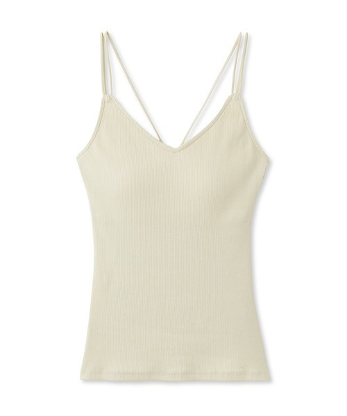 emmi（エミ）の「【emmi atelier】カップ付きリブキャミソール（Tシャツ/カットソー・レディース・アイボリー/ライトブルー/ブラック・FREE）」の2枚目の写真