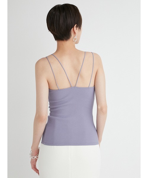 emmi（エミ）の「【emmi atelier】カップ付きリブキャミソール（Tシャツ/カットソー・レディース・アイボリー/ライトブルー/ブラック・FREE）」の7枚目の写真