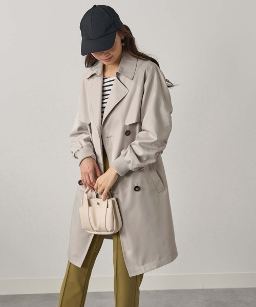 セール】花粉対策！袖リブ使いトレンチコート（トレンチコート