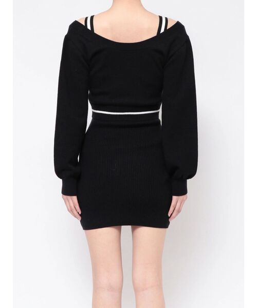 GYDA（ジェイダ）の「GYDA HEMLINEカーディガンアンサンブルニットワンピース（ワンピース・レディース・ブラック/オフホワイト・FREE）」の18枚目の写真