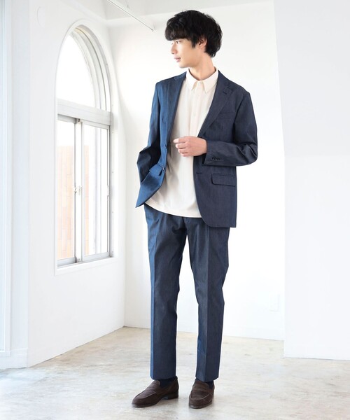 B:MING by BEAMS（ビーミングバイビームス）の「NOMAD BIZ COOLMOTION(R) デニムライク ノープリーツ スラックス 24SS (（スーツパンツ・メンズ・インディゴブルー・MEDIUM/LARGE/X-LARGE/SMALL）」の8枚目の写真