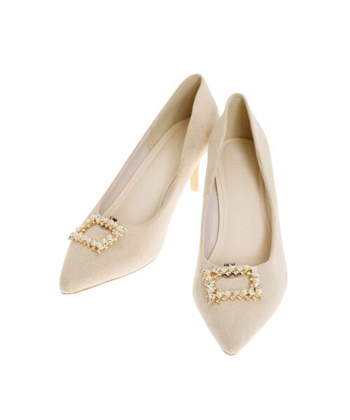 MERCURYDUO（マーキュリーデュオ）の「2WAYビジュー付パンプス（パンプス・レディース・アイボリー/シルバー/ベージュ・36/38）」の2枚目の写真