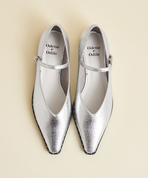 ODETTE E ODILEスタッズ ベルト フラットシューズ パンプス ODETTE E ODILE｜スタッズトリプルベルトモカフラット20