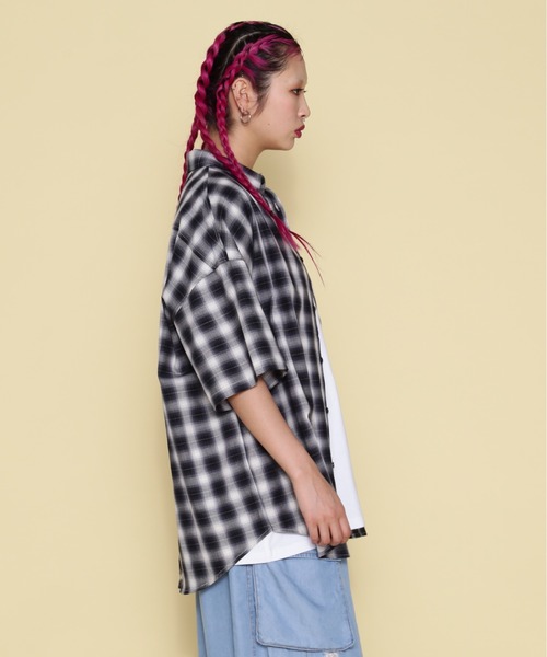 WHITELAND(ホワイトランド)の「【WEB&DEPOT限定】WHITELAND/ホワイトランド/OWL/OMBRE CHECK SSH(シャツ/ブラウス・レディース・グリーン/ホワイト/イエロー/レッド・L/M)」の6枚目の写真