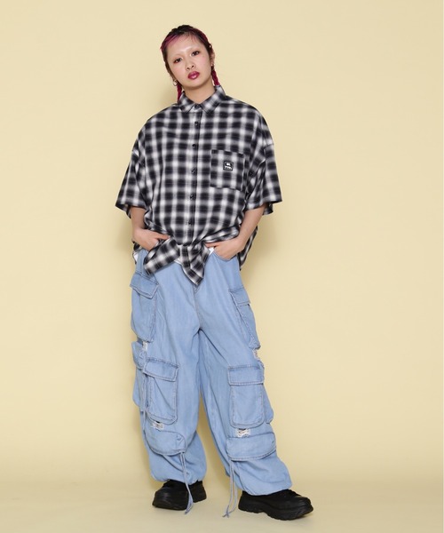 WHITELAND(ホワイトランド)の「【WEB&DEPOT限定】WHITELAND/ホワイトランド/OWL/OMBRE CHECK SSH(シャツ/ブラウス・レディース・グリーン/ホワイト/イエロー/レッド・L/M)」の7枚目の写真